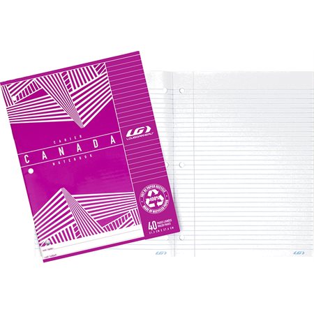 CAHIER D'EXERCICES CANADA LG LIGNÉ LAMINÉE  40P. ROSE