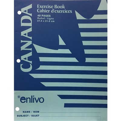 CAHIER D'EXERCICES CANADA LIGNÉ 40P.